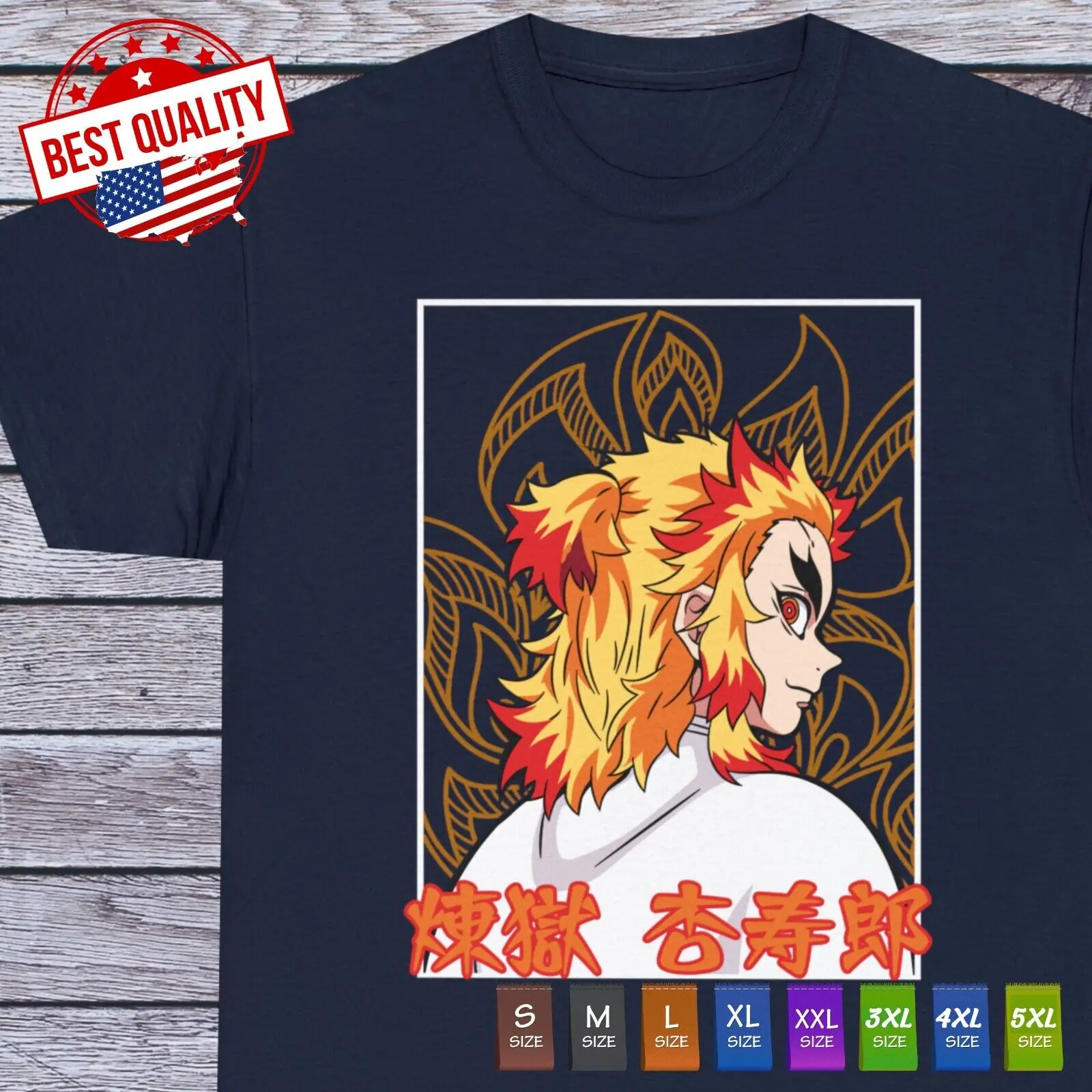 Kyojuro Rengoku T Shirt Demon Slayer Tee Anime Clothing Manga Japanese Cosplay