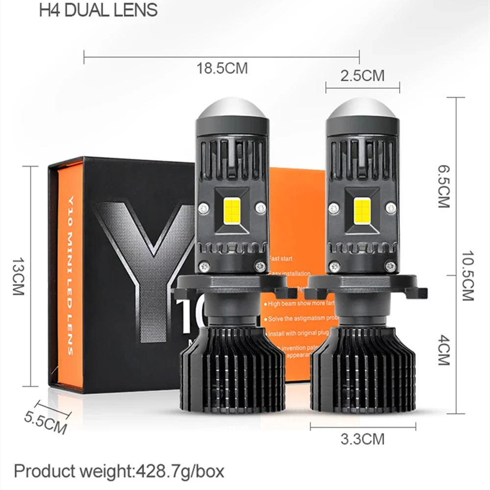 Y10 H7 Led Lamp Mini Projector Car Canbus Led Lens H4 kit Bulb Headlight 6000K 120W High Power Headlamp Fog Lights Motorcycle