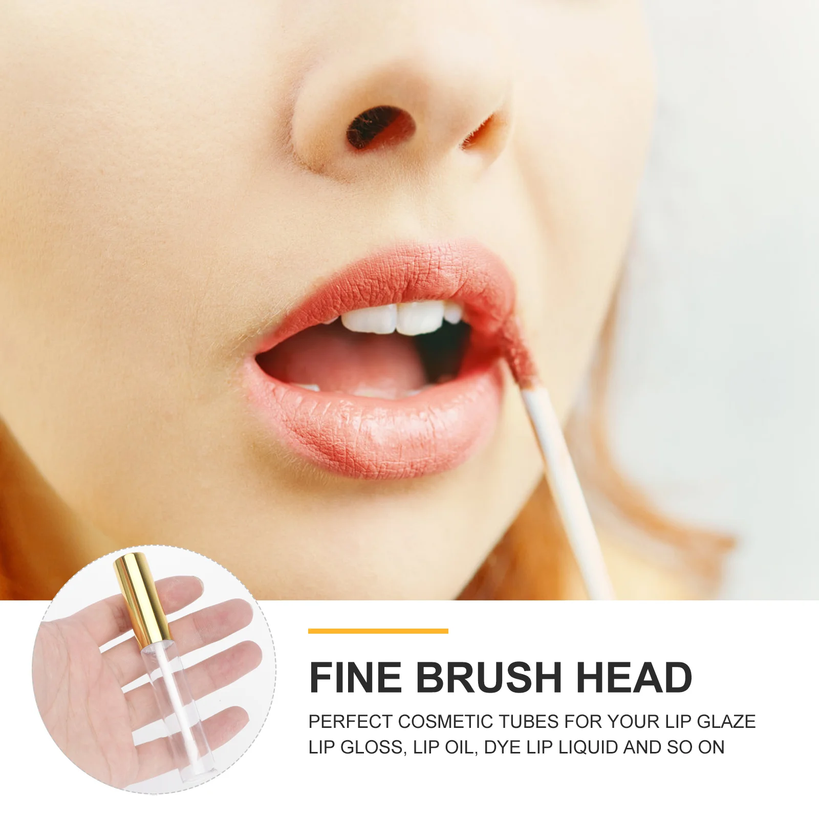 10Pcs Lip Gloss Tubes Empty Circular Labial Glair Tubes Plastic Body Golden Color Portable Travel Container Lip Tube