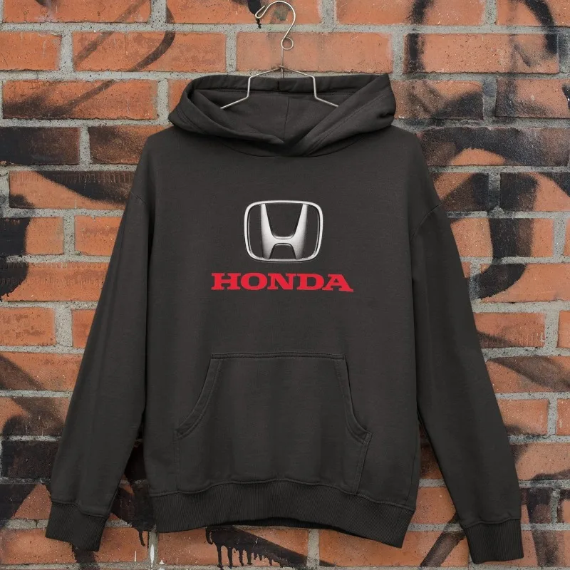 

2026 New Vintage Honda Racing Men's Black Hoodie 100% Cotton Stylish Men's Sweatshirt Sporty Women's Street Style Pullover