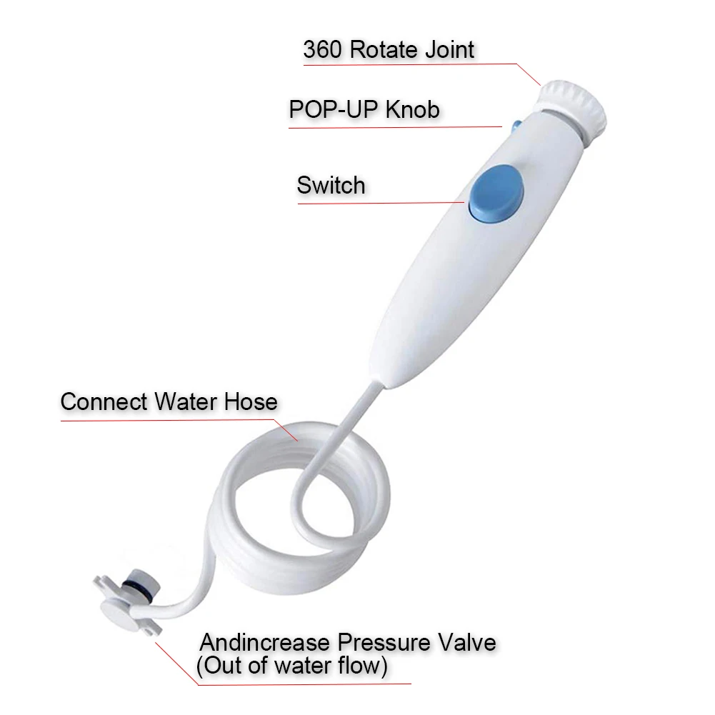 Waterpik Dental Water Flosser Tube Hose Handle Oral Irrigator Jet Nozzle Tips Replacement Faucet