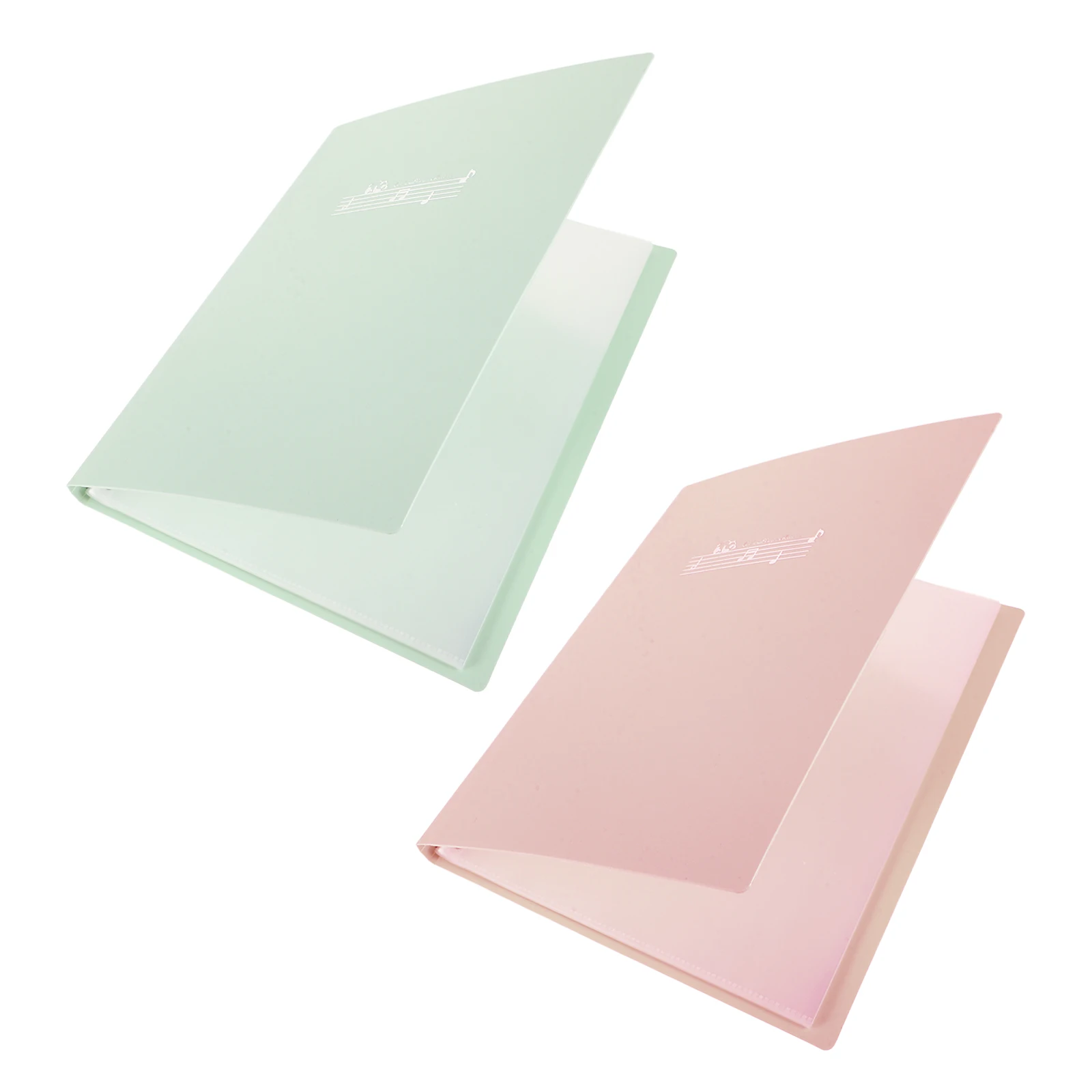 

2pcs Music File Folders A4 Transparent Inserts Durable Large Capacity Sheet Music Holder Documents Storage Trumpet Flip Folder