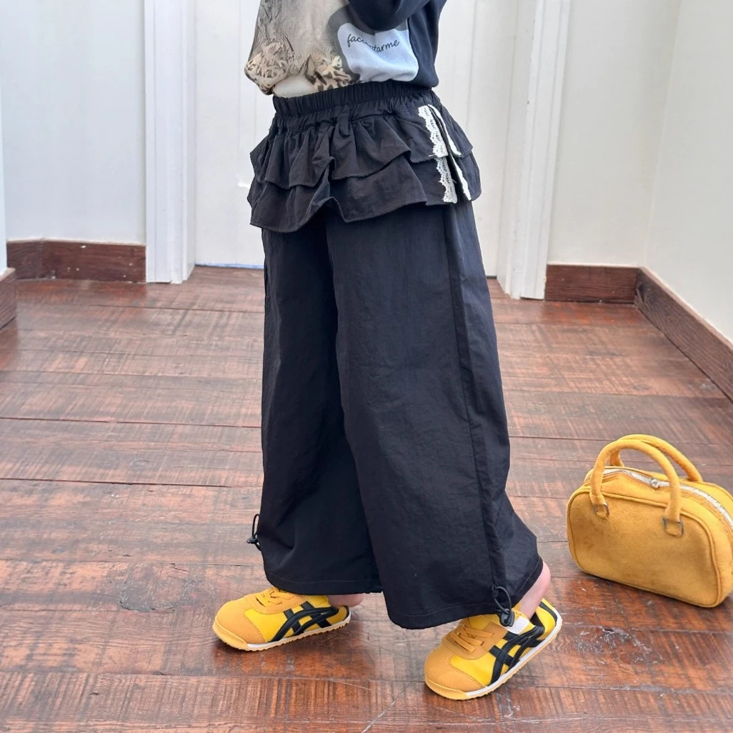 

Lace Workwear Wide Leg Pants Spring and Autumn 2025 Korean Casual Lace All-match Solid Color Loose Sweet Wide Leg Pants