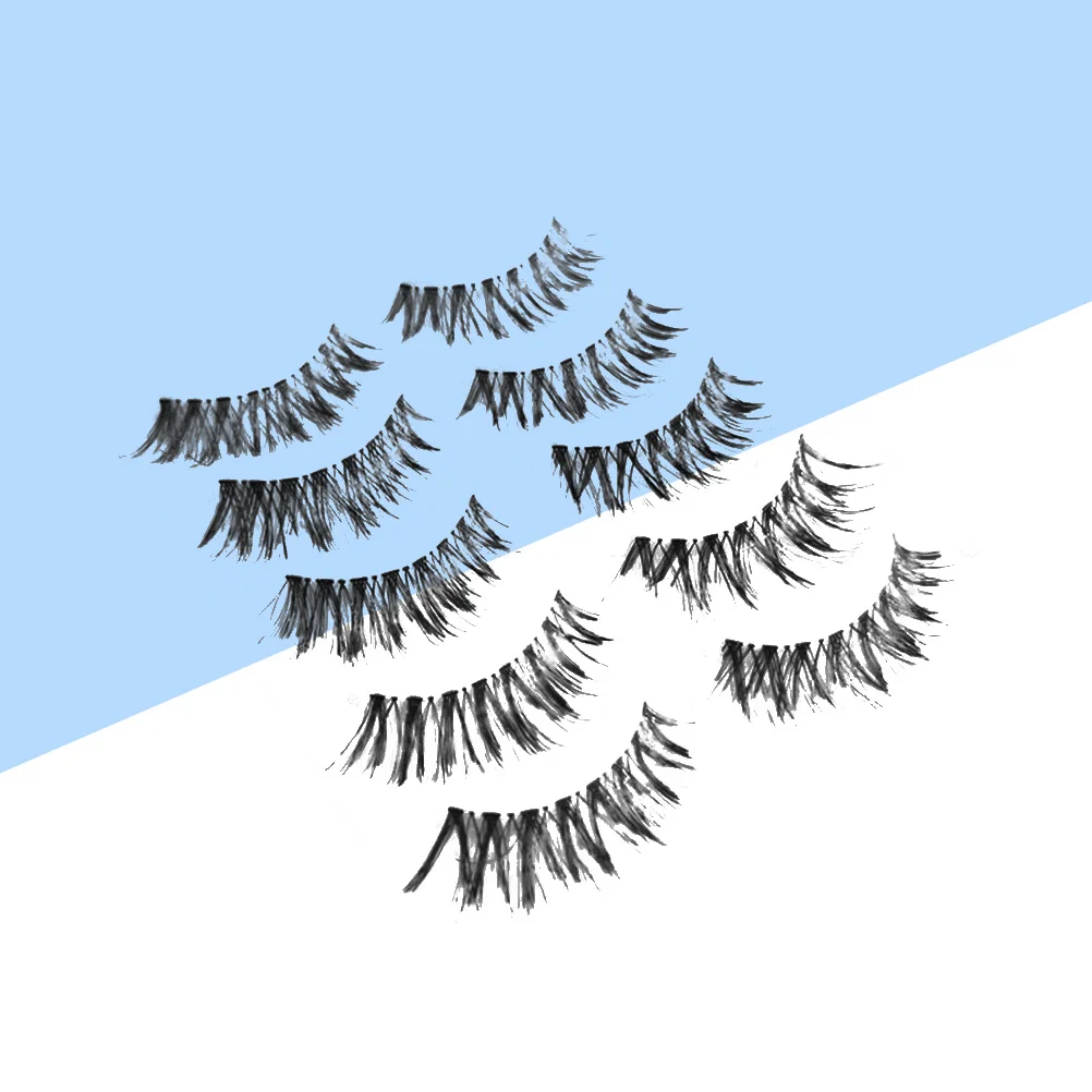 5 ペアつけまつげナチュラルクロスデンスラッシュ最高級素材安全で快適な着用簡単な除去アイメイク 101303