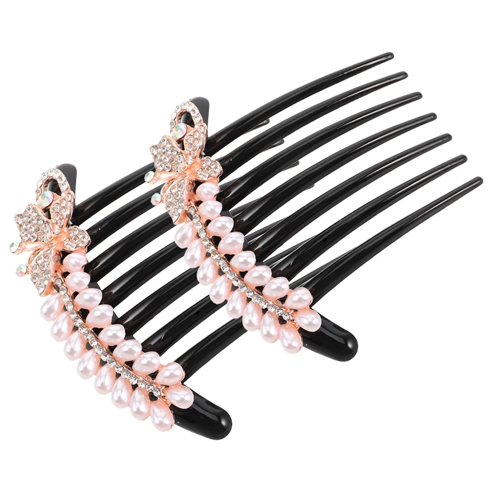 

2 Pcs Hair Comb Crystal Headpiece Hairpin Decorative Combs for Women Bride Rhinestones Beautiful Clips Bridesmaid