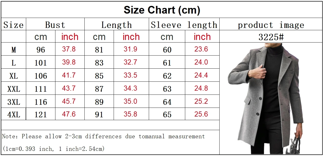 Autumn Winter Men's Casual Wool Coat British Style Men's Long Sleeve Wool Jacket Lined S1264f0718e704ca3b47567a9ef83a78eU