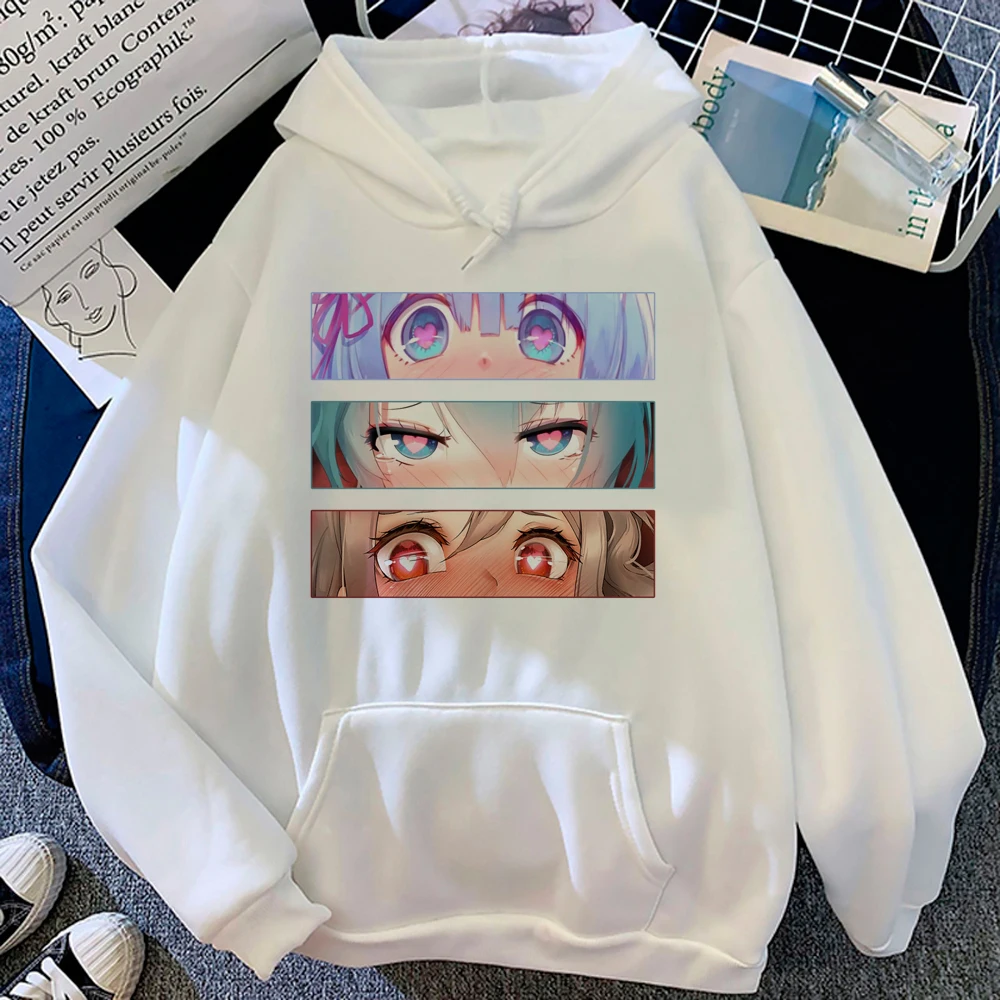 

Anime Eyes hoodies women long sleeve top aesthetic hoddies women Winter pulls