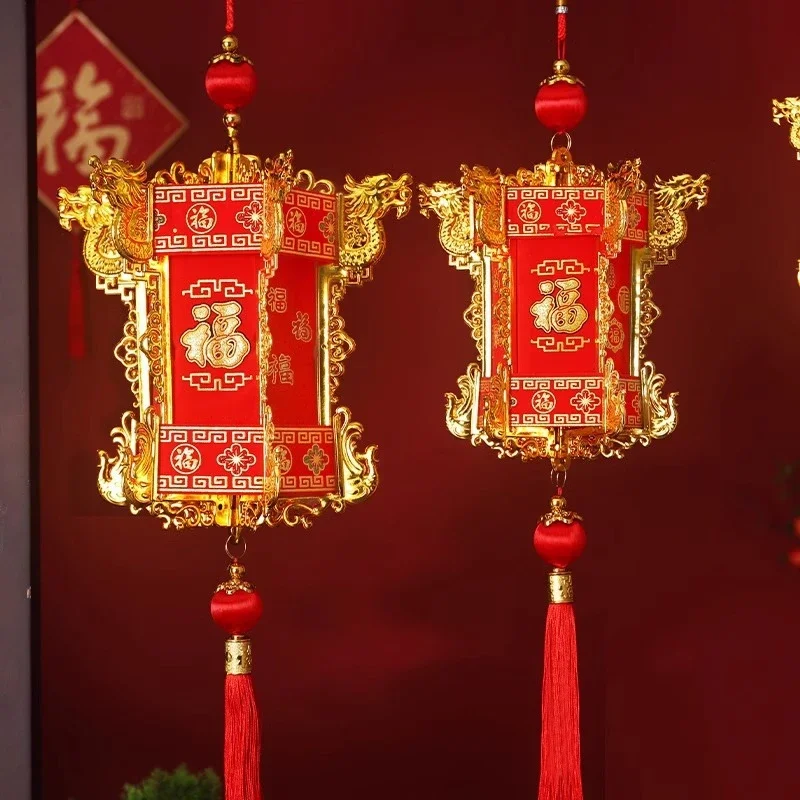 Китайский Новый год, ручной фонарь 2024, весенний фестиваль, украшение, новогодний домашний декор, китайские красные фонарики, свадебные аксессуары