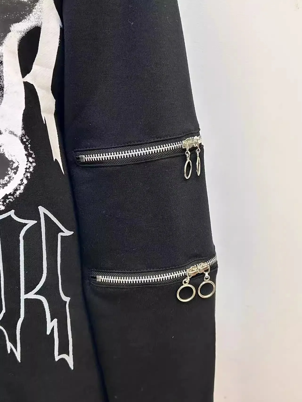 Cartoon Print Long Sleeve Sweatshirt Women Autumn Cute Subculture Anime Double Zipper Long Sleeve Round Neck Sports Shirt Tops