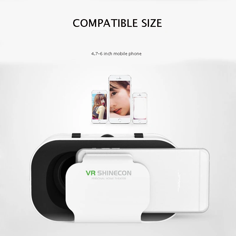 3D Glasses Virtual Reality VR SHINECON Mini VR Glasses Glasses VR Headset For Google cardboard Smartp