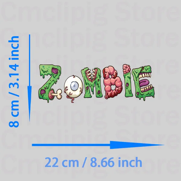 Funny Zombies Clothing stickers self-adhesive thermoadhesive patches thermo-stickers for children iron on transfer