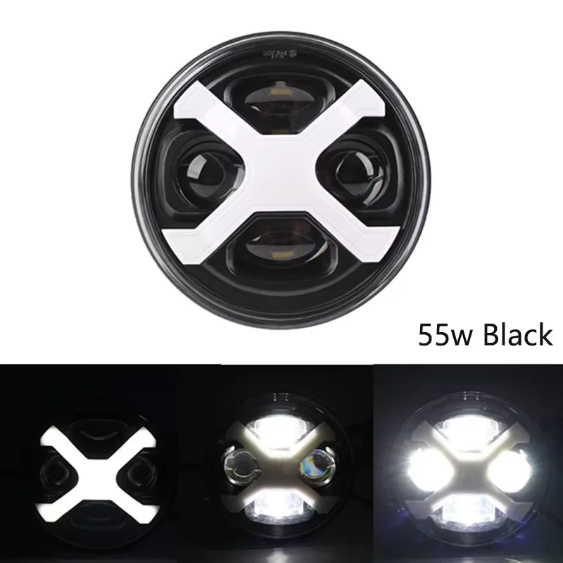 5.75 Inch Black Halo Angel Eyes LED Headlight For Harley Sportster 1200 883 Street 500 750 5-3/4