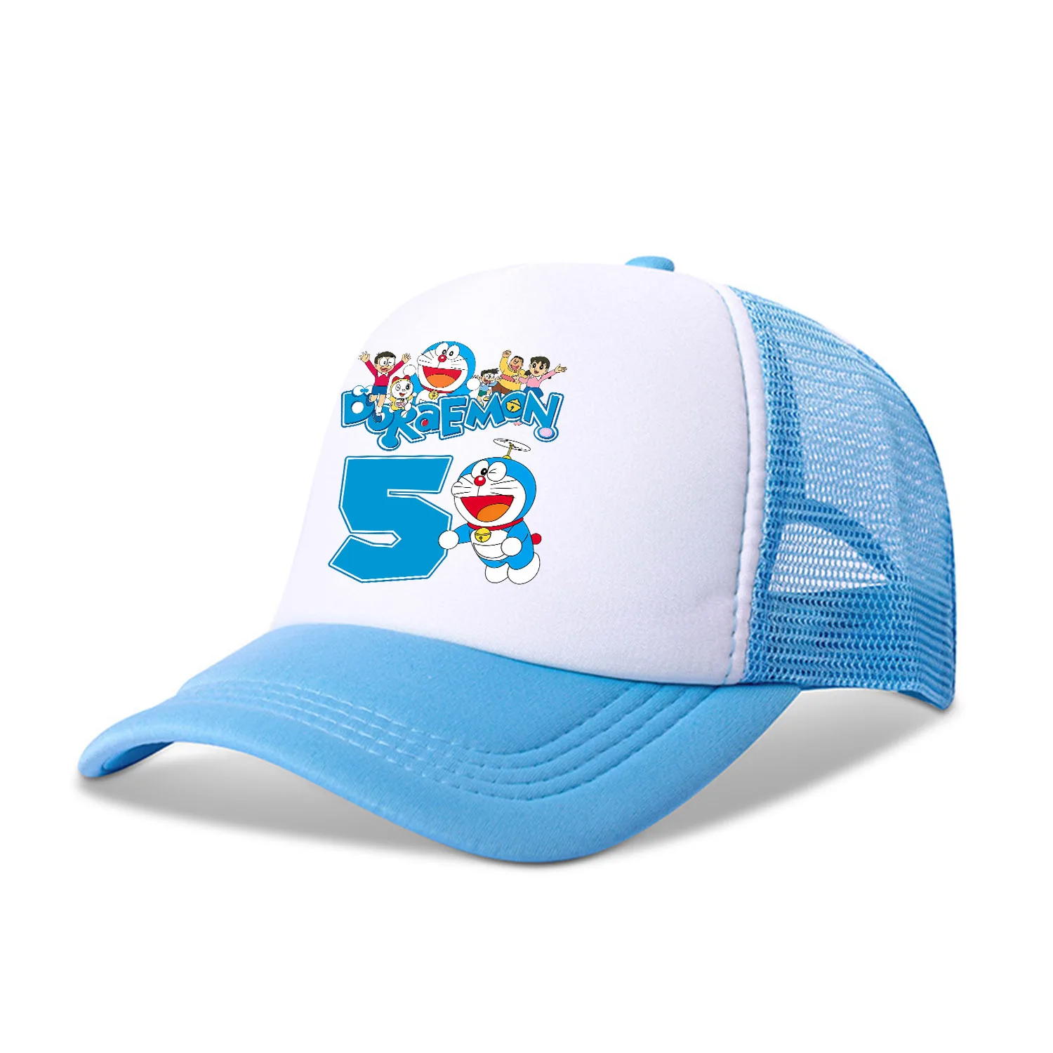 Doraemon Peaked Cap Birthday Figure Baseball Cap Fashion Cartoon Summer Breathable Mesh Hat Parent-child Hats Print Peacoat Gift
