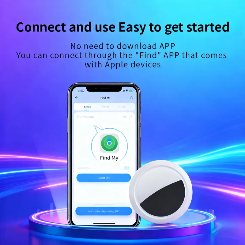 Rastreador GPS Bluetooth para dispositivos IOS - Alert Finder fácil de usar através da conexão Find My application.