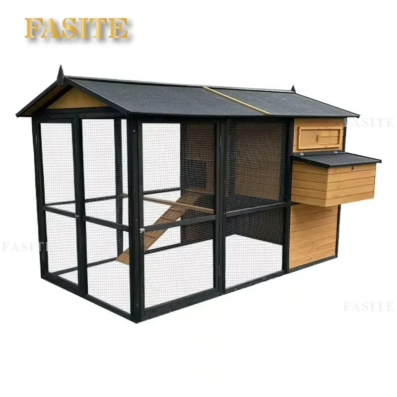 For Large Waterproof Wooden Outdoor Chicken Coop Prefabricated Portable Pet House Sturdy Poultry Cage for Small Animals