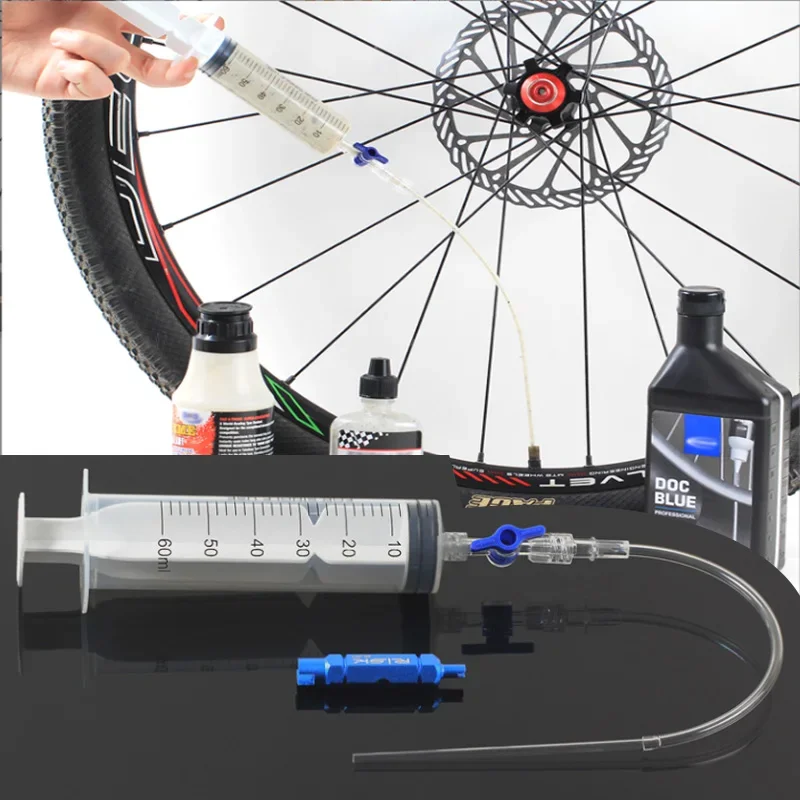 RISK RL225 Cycling Bike Bicycle Tubeless Tyre Sealant Injector Injection Tool Syringe Schrader Presta Valve Core Removal Tool