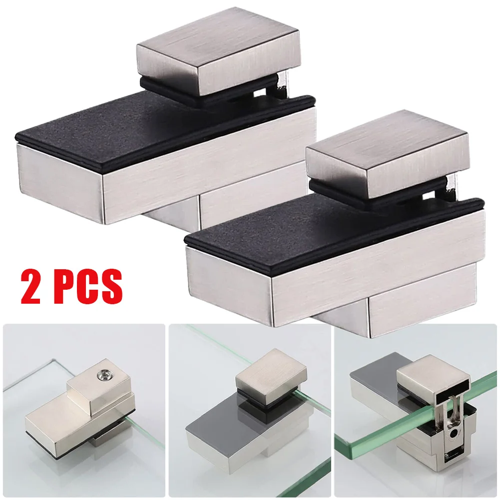 2Pack Adjustable Glass Wood Clamp Zinc Alloy Glass Shelf Brackets Wall Mount For The 3mm-16mm Thick Glass Furniture Hardware