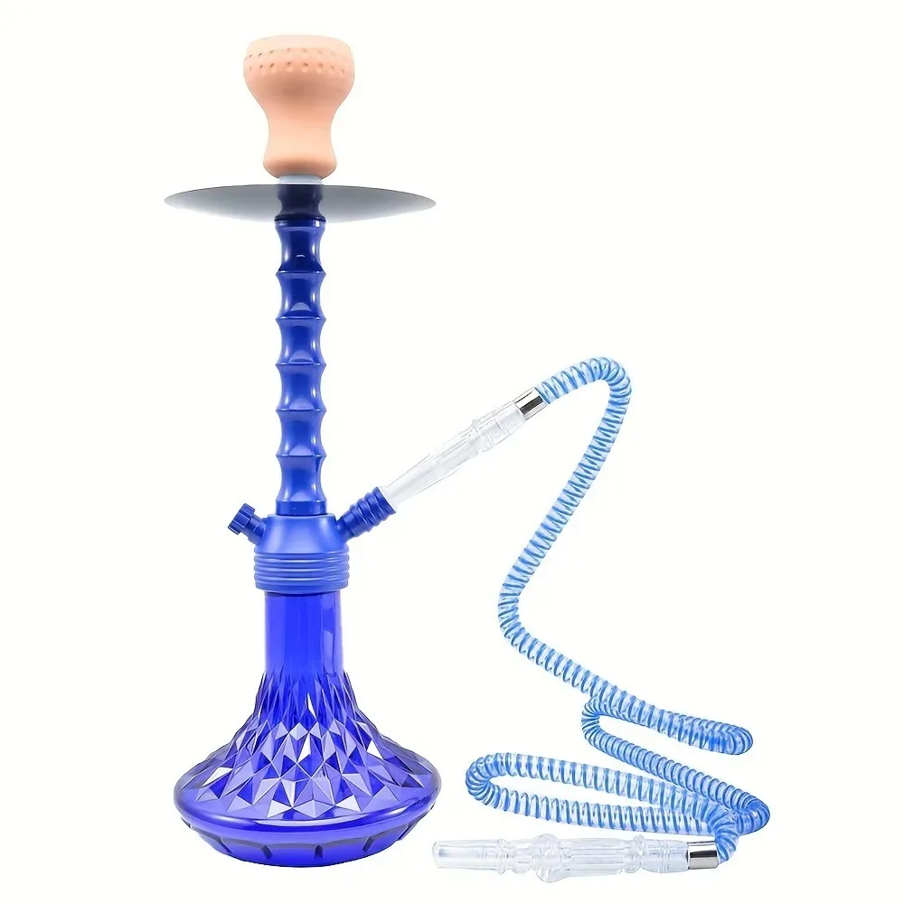 

Acrylic Shisha Hookah Single Hose 20inch Heght 52c Unbreakable with Tray Chicha Nargile Water Pipe Plastic Clay Bowl 1pc