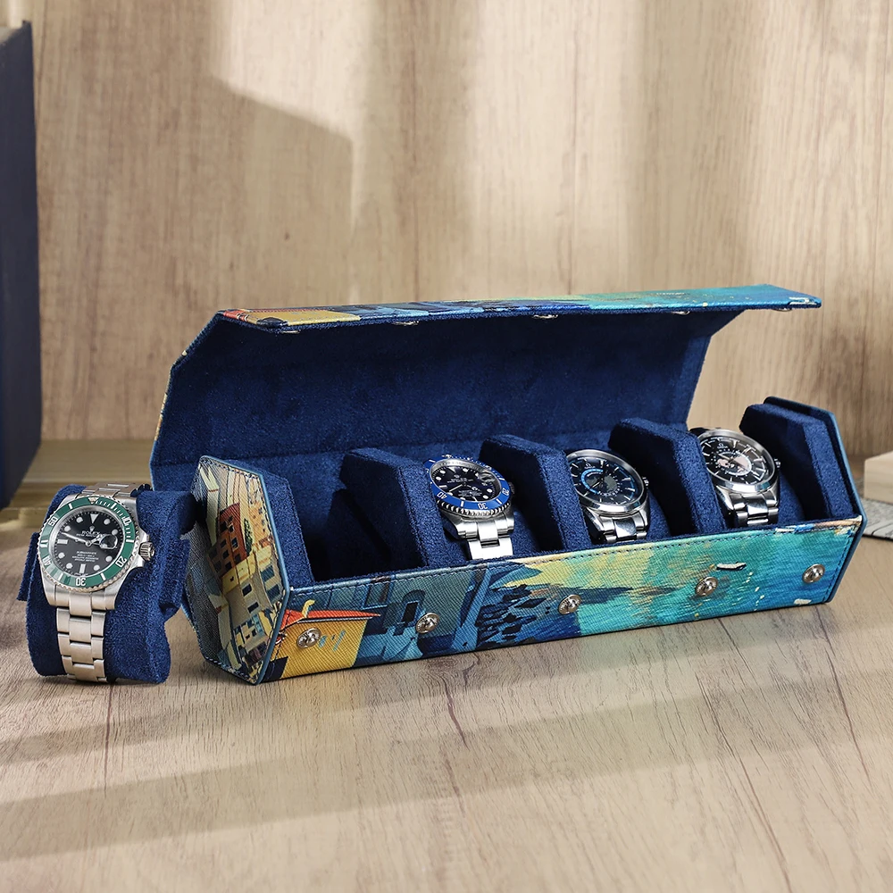 

Футляр для часов CONTACTS FAMILY из натуральной кожи с возможностью индивидуальной цифровой печати, 4 слота, портативный защитный чехол для путешествий