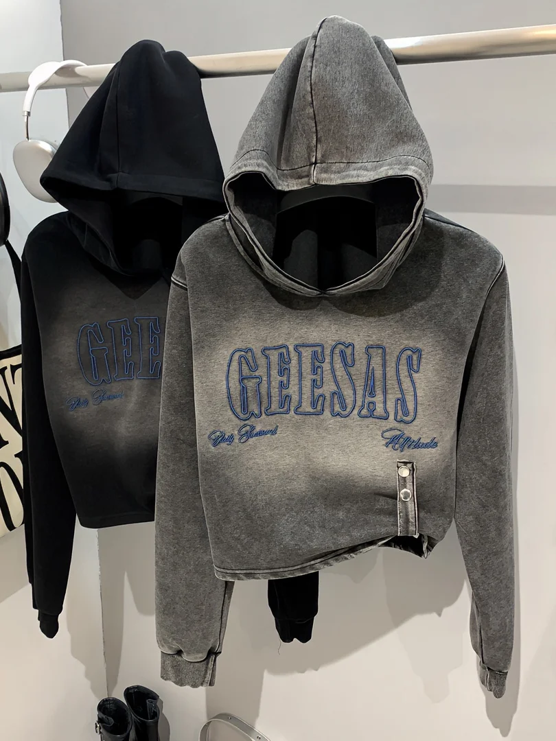 

Gradually change hooded sweater spring and autumn women's short coat retro top