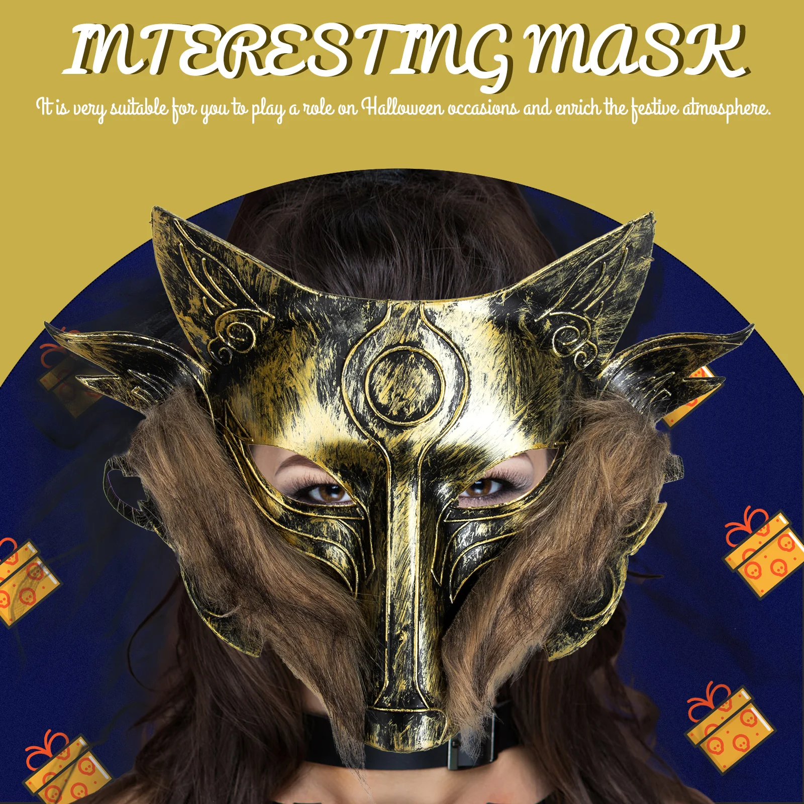

2 Pcs Wolf Head Mask Cosplay Party -design Plastic Halloween Performance Child