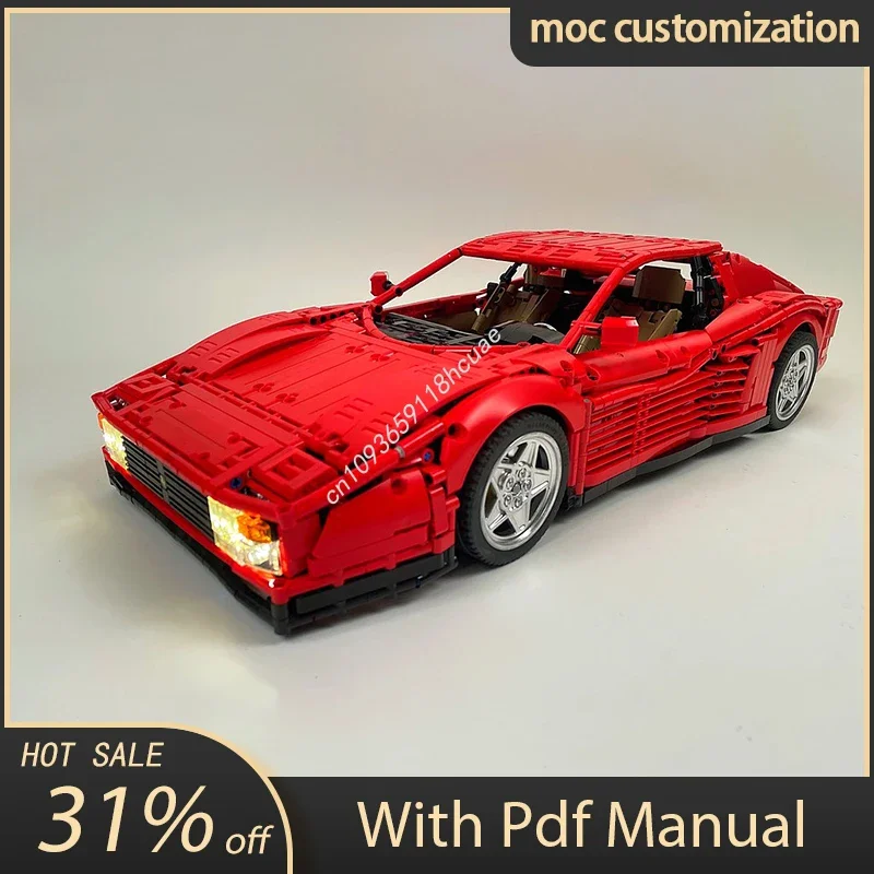 

3878 шт. Moc Technic классические автомобили Ferrari Testarossa суперкар гоночные строительные блоки сборка кирпичи игрушки для детей DIY Рождественский подарок