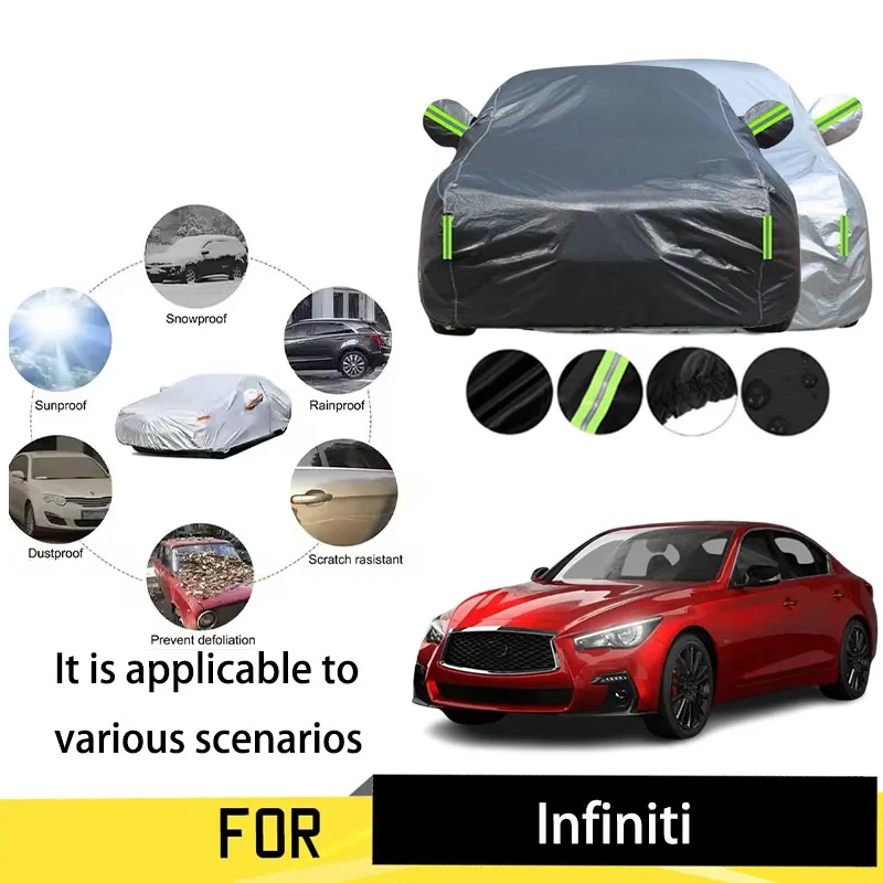 For Infiniti Q50 Luxury Sedan Car Cover Premium Waterproof All Weather Protection Outdoor Use Sun Rain Snow Dust Resistant
