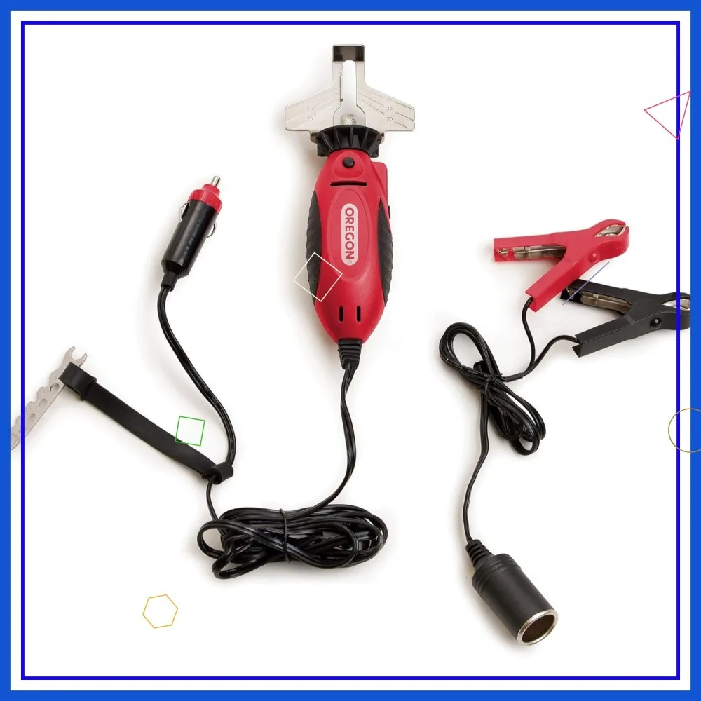 

12V Handheld Electric Chainsaw Sharpener, 2-in-1 Tool with 16' Cable for Easy Chain Maintenance