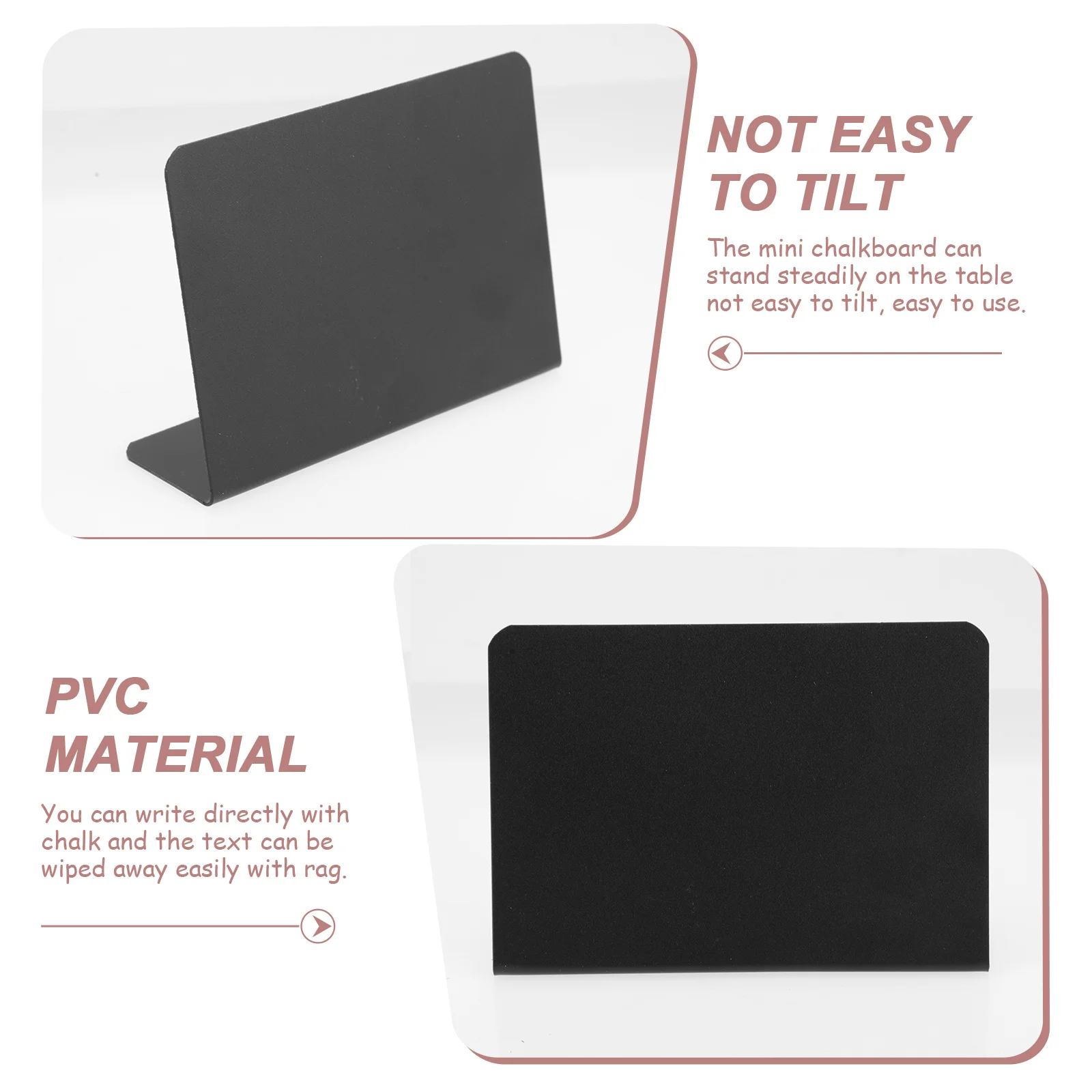 

10pcs Mini Blackboard Message Sign L-Shaped Small Chalkboard For Restaurant Coffee Shop Menu Display Reusable Pvc Message