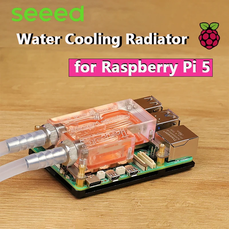 

Радиатор водяного охлаждения Raspberry Pi 5, встроенный водяной насос и вентилятор охлаждения, эффективное охлаждение с водяным охлаждением, простая установка