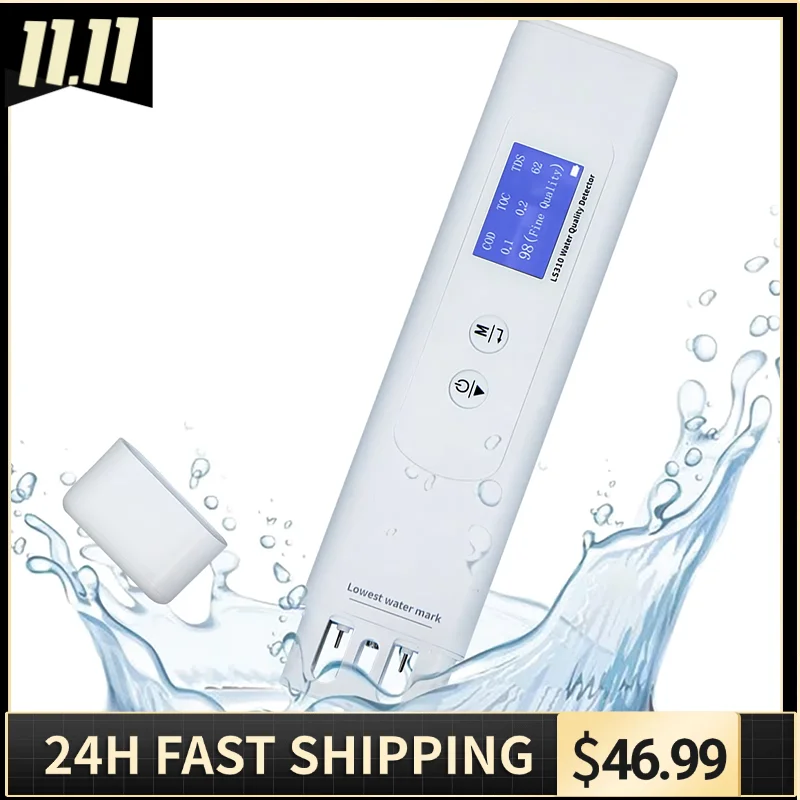 

Water Tester, TDS Tester 6 in 1 Professional Digital Water Quality, COD/TOC/TDS/UV275/EC/Temp for Drinking, Tap, Well, Swimming
