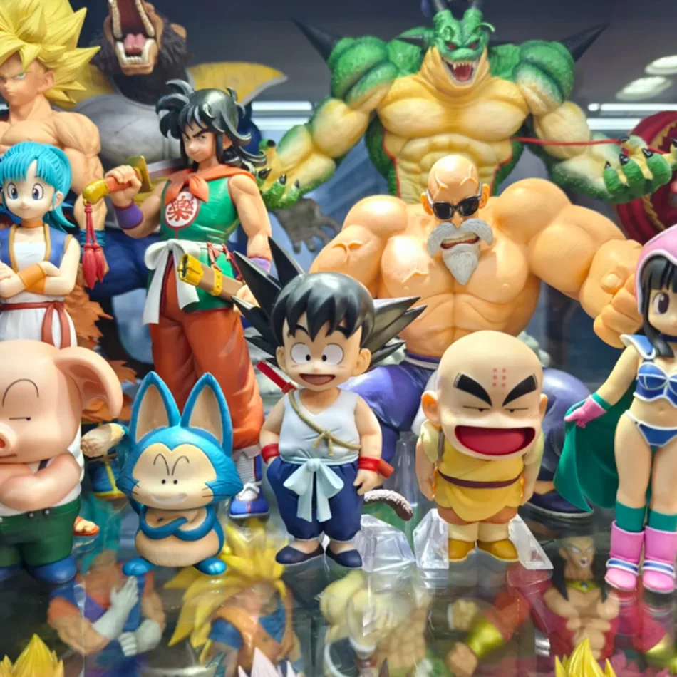 2025 Hot 6pcs The Dragon Ball Z Son Goku Q Version Son Goku Chi-Chi Bulma Puar Krillin Oolong Action Figures PVC Model Xmas Gift