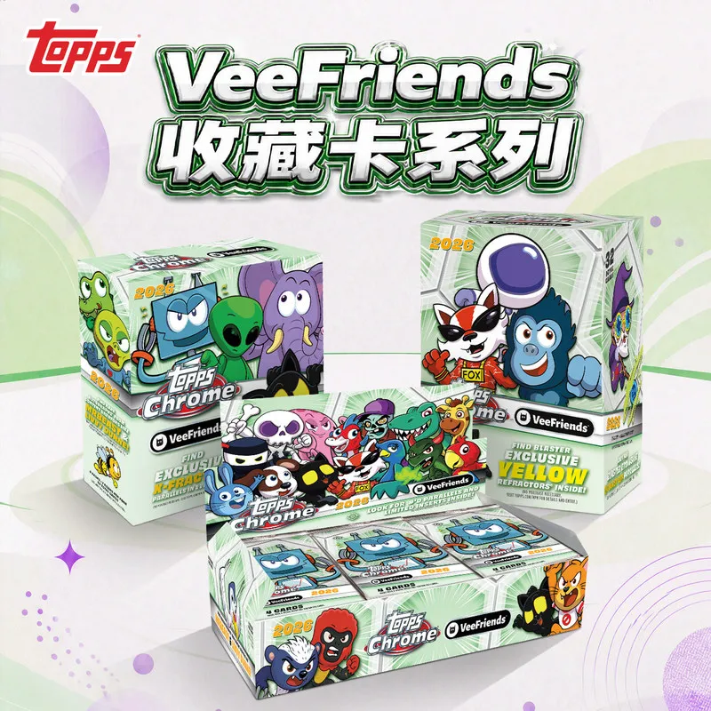 

Topps 2026 Chrome Veefriends Collectible Trading Cards Hobby Mega Value Edition Blind Box Limited Refractors For Adult Gift