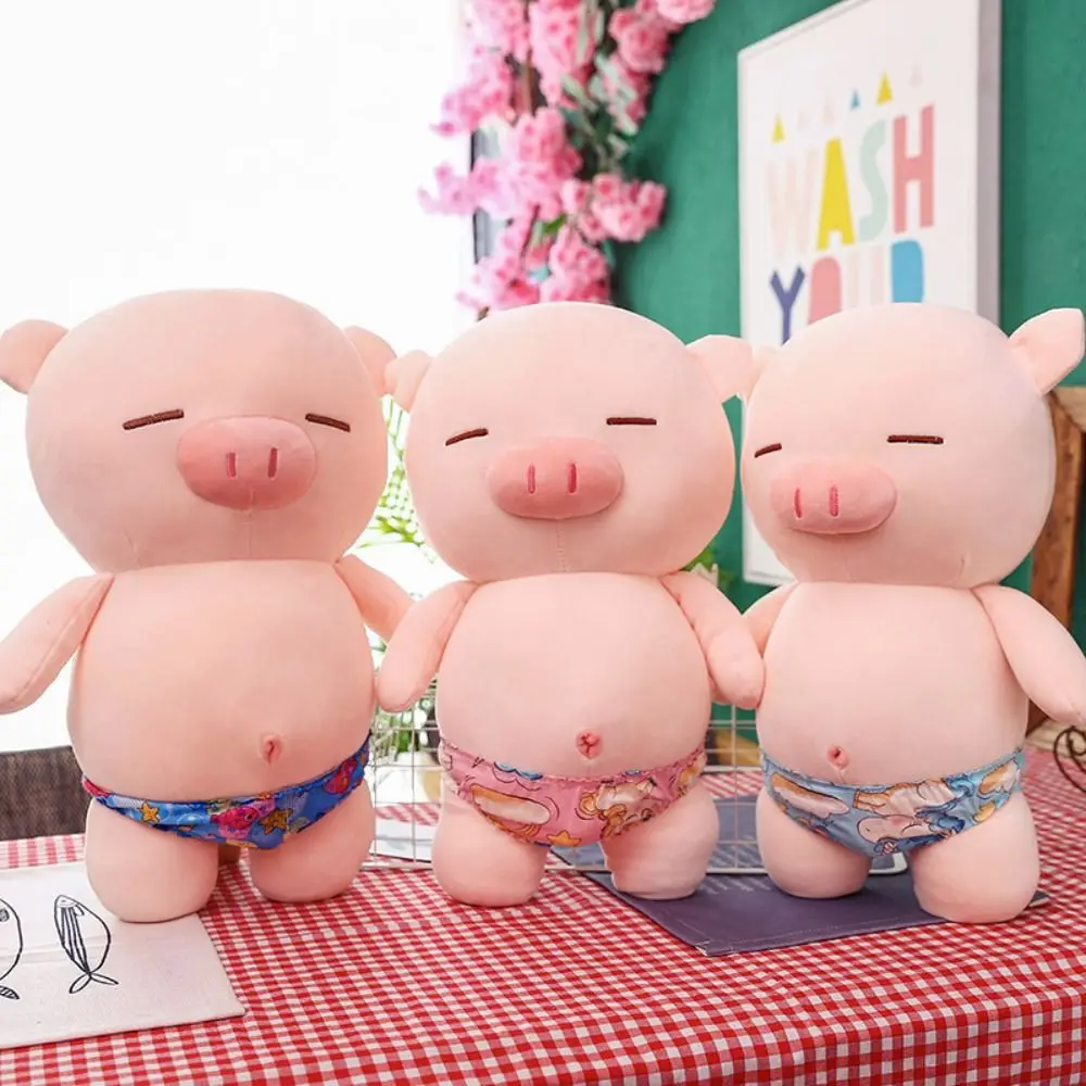 Beach Pig Doll Swimming Trunks Rogue Pig Plush Doll Pink Soft Beach Pig Plush Toys Cute Kawaii Pig Piggy Stuffed Toys Funny Gift