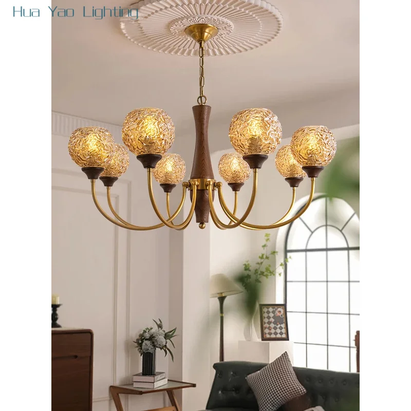 French antique style living room American walnut pure copper dining room light atmosphere advanced bedroom glass