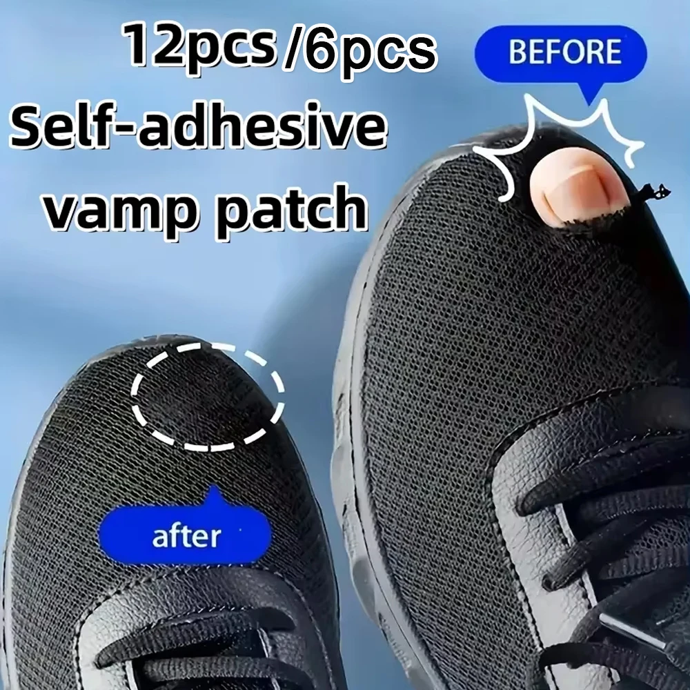 12/6pcs Self-Adhesive Shoe Patches - Repair Side Holes Fix Inner Soles & Cover Heel Wear Durable Scratch-Resistant Sneaker Mendi