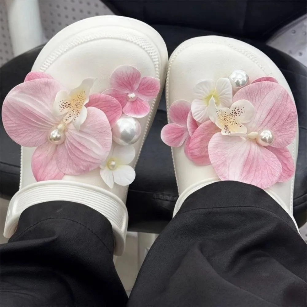 

Ins Blue Orchid Series Shoe Flower DIY Detachable Butterfly Orchid Shoes Charms Sandals Decorations