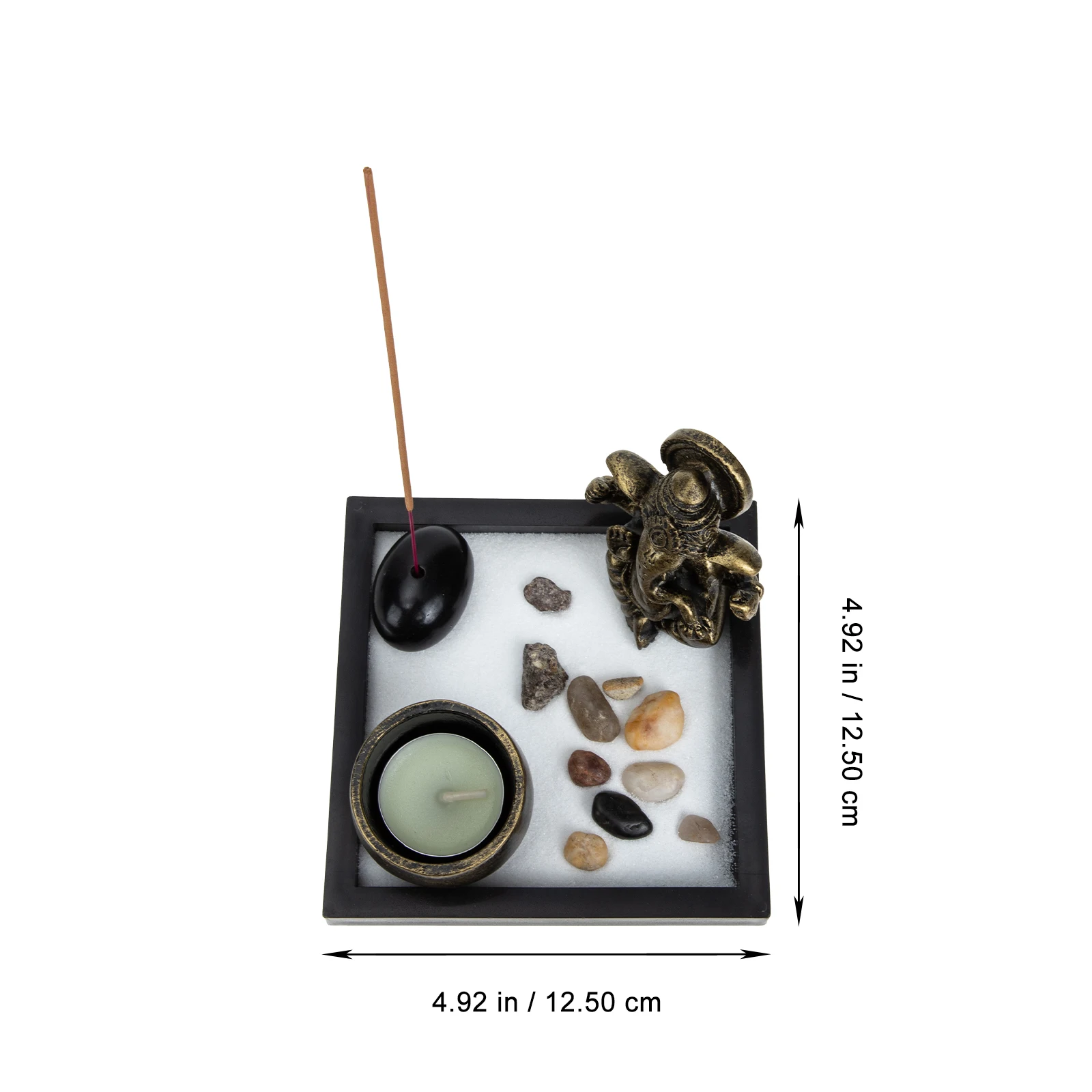 Elegante scatola di sabbia Zen in legno Ornamento da tavolo Decorazioni per la casa Microlandscape Artware Strumento di meditazione antistress Regalo per i propri cari