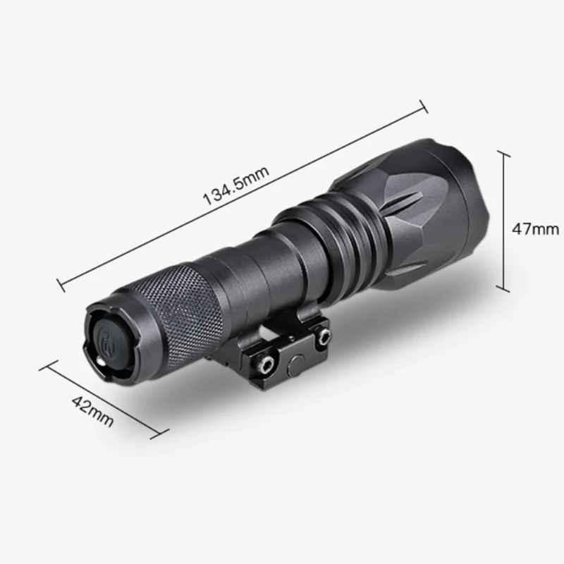 New 1000LM Zoom Tactical Flashlight with Remote Pressure Switch Rifle Weapon Light for 20-21mm Picatinny Rail