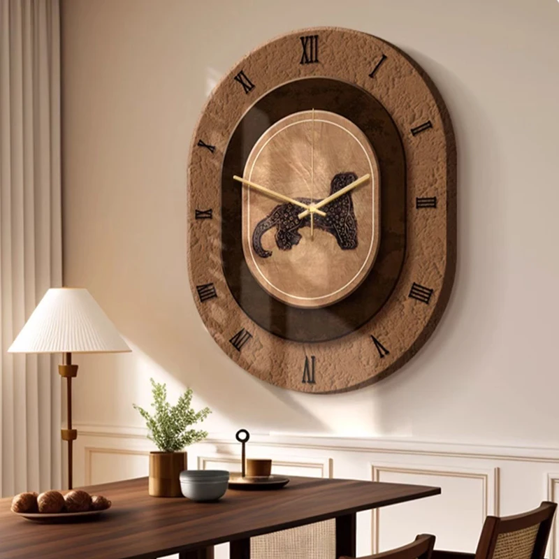 

Retro Living Room Wall Clock Kitchen Silent Modern Battery Clock Mechanism French Retro Saat Orologio Da Parete Decoration