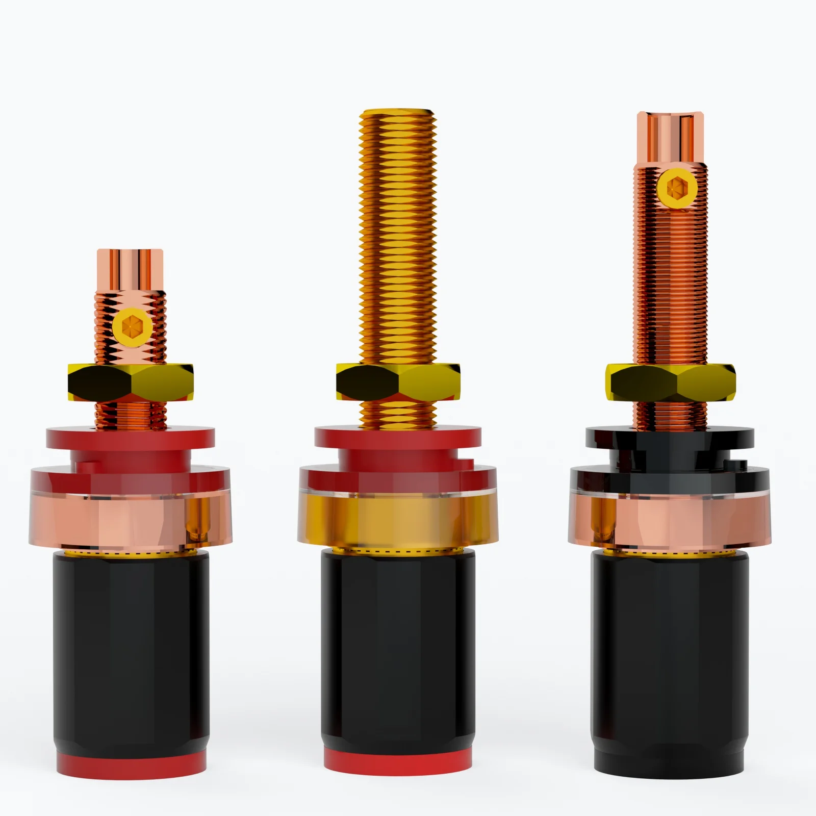 

Preffair 24K Gold Plated Audio Binding Post Speaker Terminal for Amplifiers Brass Housing Set Screw/Solder Connections