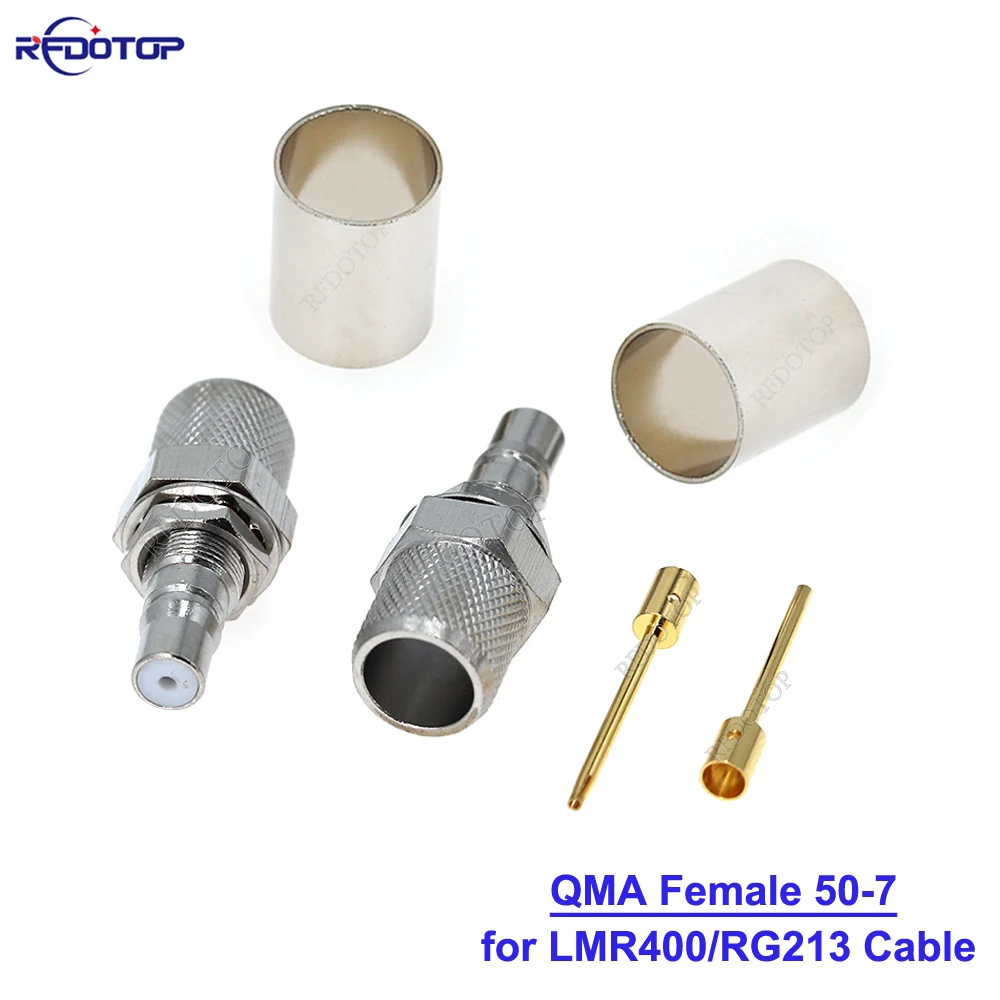 

10PCS/Lot LMR400/RG213 Cable QMA Female Bulkhead RF Coaxial Connector 50 Ohm 50-7 QMA Connector for LMR-400/RG-213 Cable