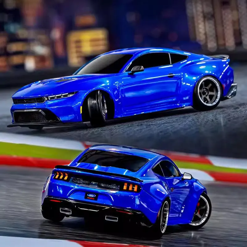 Traxxas-coche deportivo plano con control remoto, simulación de tamaño completo 1:10 4-Tec RWD RC, tracción en la rueda trasera, Mustang de carreras 105237-4