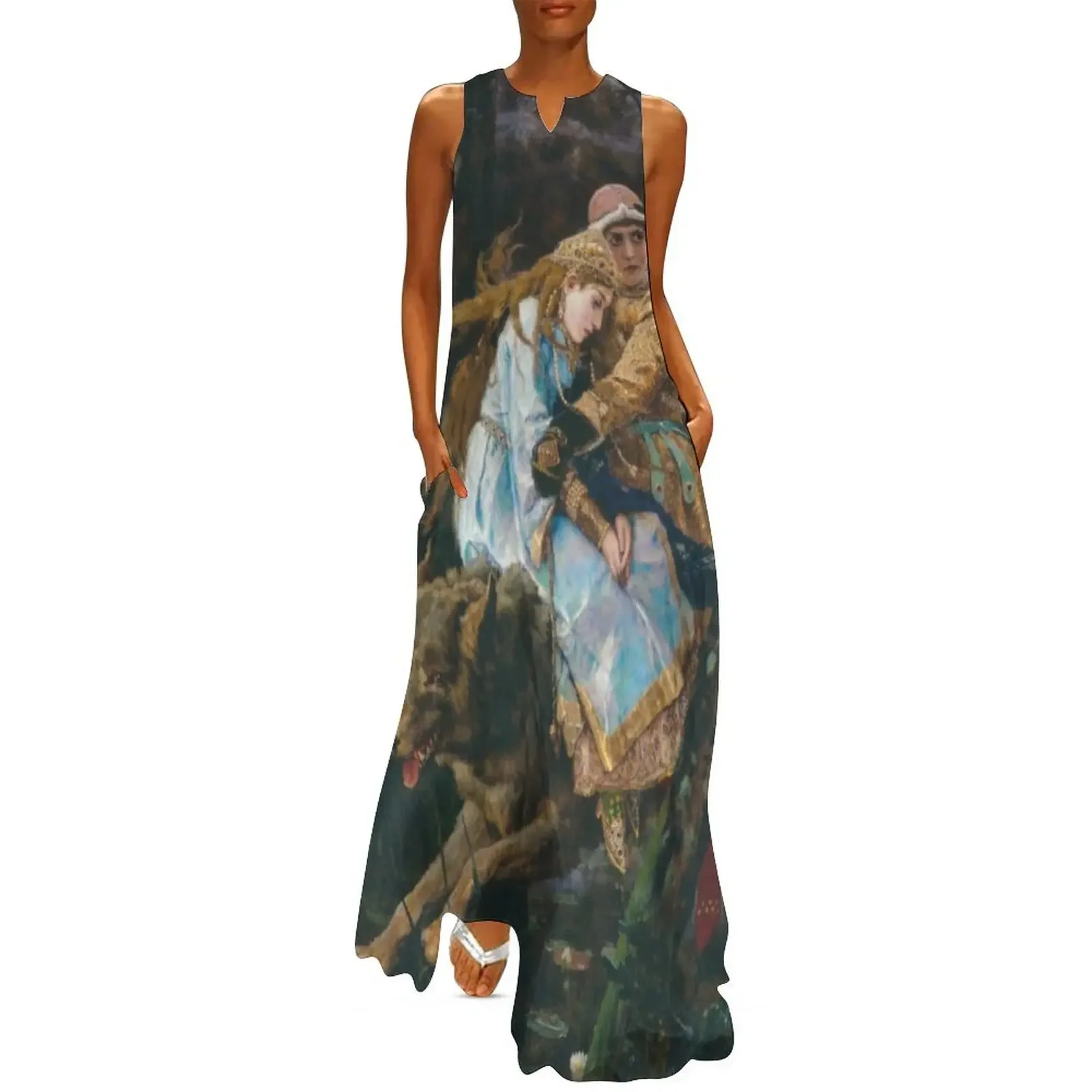 

Ivan Tsarevich Riding the Grey Wolf Viktor Vasnetsov Long Dress sexy dress loose women's dress