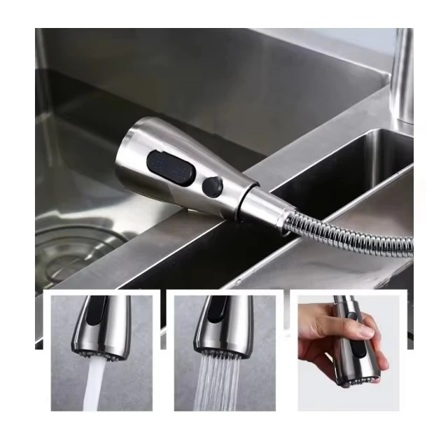 Pull-Out Splash-Proof with Ceramic Valve Core Copper Material Shower Modern Popular Multifunctional Kitchen Faucet   Accessories