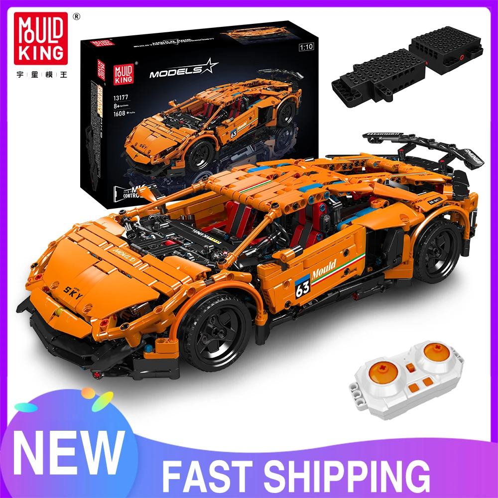 Mould King 13177 Technical Car Building Block The RC Motorized SVJ Sport Racing Car Model Toys Assembly Kids Christmas Gifts