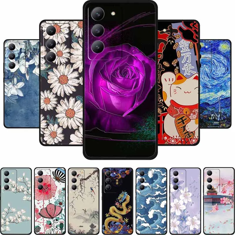 

3D Emboss Case For Xiaomi Redmi 15 4G Phone Case Redmi15 Flowers Silicone Soft Coque Funda For Redmi 15 5G Back Cover Case Bag