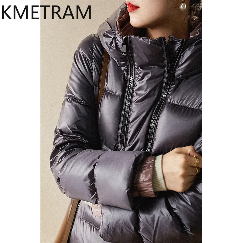 Kmetram Wit Gans Donsjack Hoge Kwaliteit Puffer Jacks Kort Nieuw In Bovenkleding Winterkleding Vrouwen 2024 Winterjas Dames