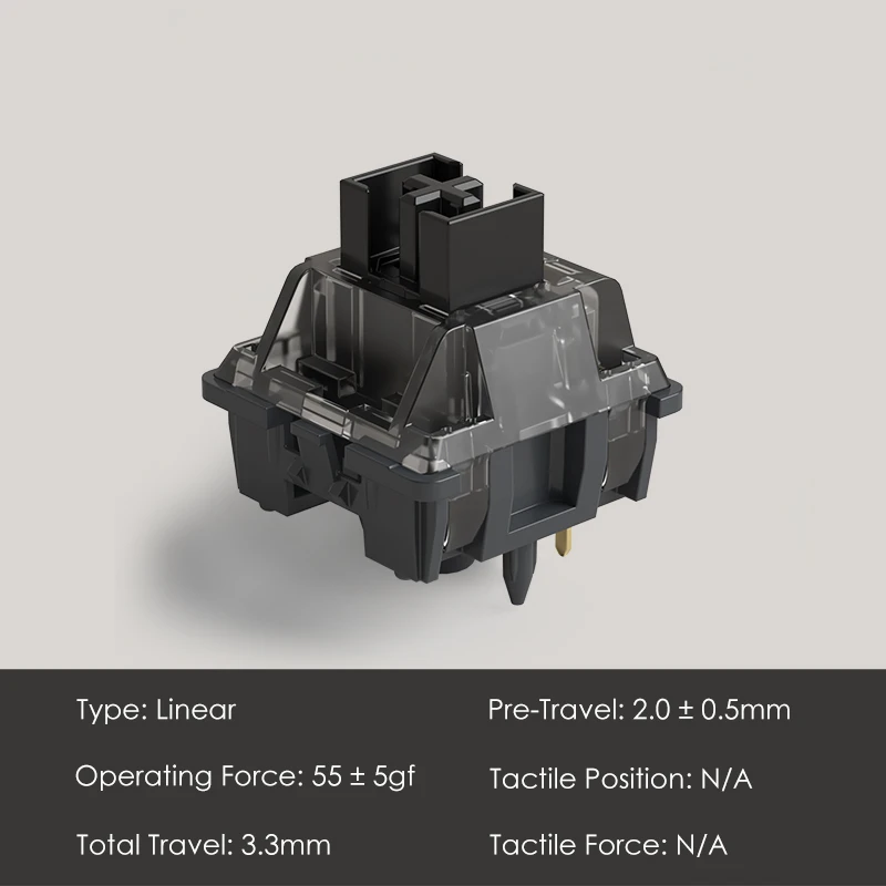 Akko V3 pro crème zwarte schakelaars 5-pins 55gf lineaire schakelaar met stabiele stofdichte stuurpen voor Mx mechanisch toetsenbord (45 stuks)