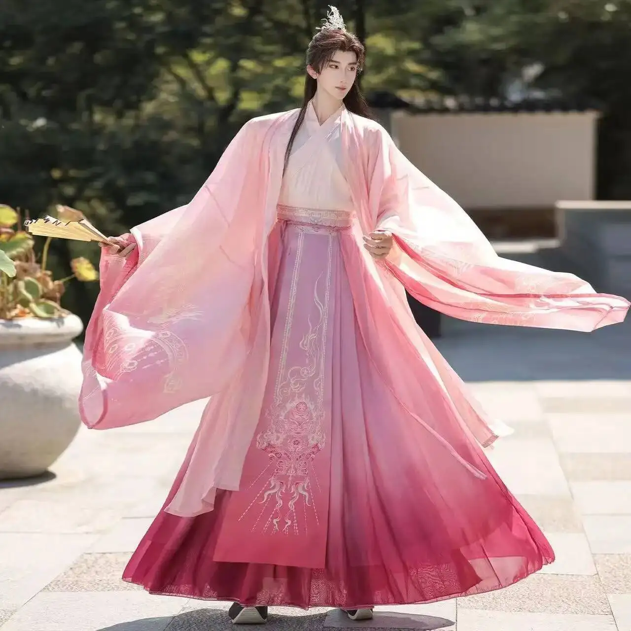 Vintage Antique Elements Hanfu Men Women Traditional Chinese Clothing Sanxingdui Robe Halloween TV Martial Wuxia Cosplay Costume view 2